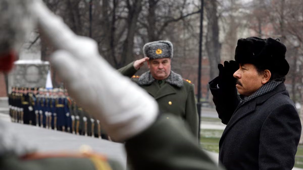 Shortly after returning to power, Daniel Ortega sought to rebuild his relationship with Russia, traveling to Moscow in December 2008. (AP Photo)