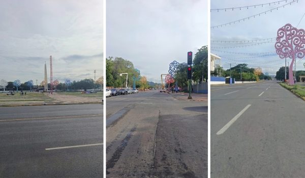 Enatrel inició instalación de luces navideñas en la Avenida Bolívar. Foto: Cortesía.