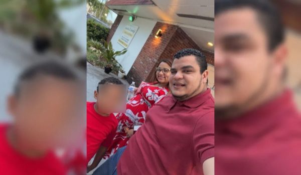 Hossman Rolando Chavarría Amador junto a su esposa e hijo. Foto: Cortesía de Gabriela Calero