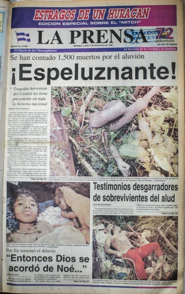 Portada de LA PRENSA del 2 de noviembre de 1998.