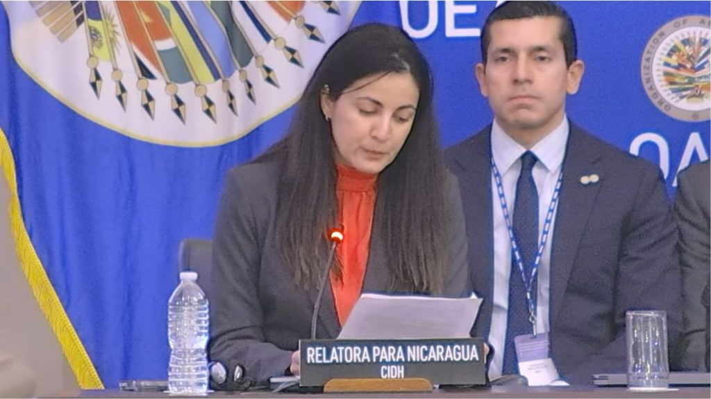 La relataora para Nicaragua de la CIDH, Rosa María Payá