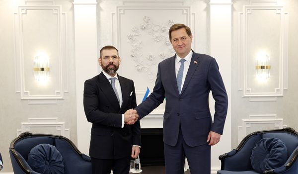 Laureano Ortega Murillo reunido con el Canciller de Bielorrusia, Maksim Ryzhenkov