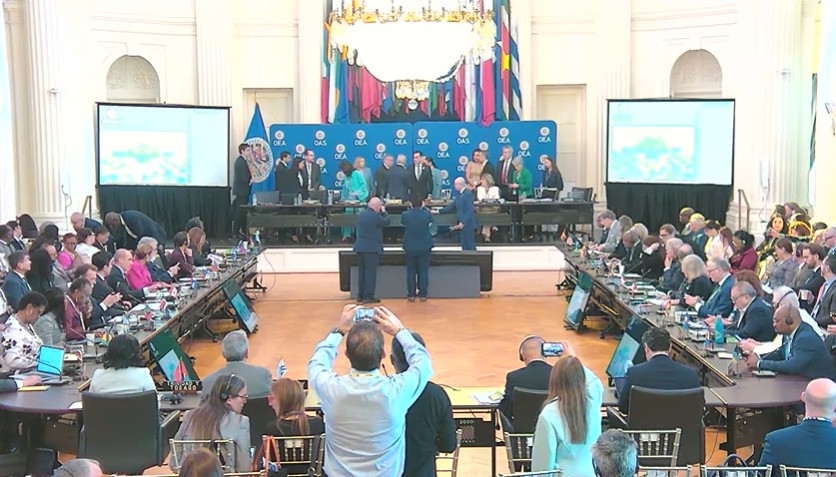 Reunión de cancilleres en la OEA este 2 de octubre. LA PRENSA/Captura de pantalla
