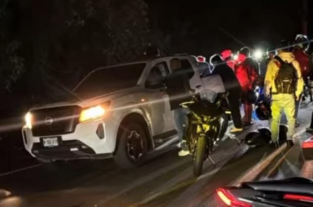 Un motociclista muere tras choque frontal contra otra moto en Carretera Sur. Foto: Canal 10.