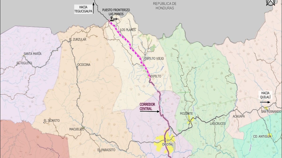 La ampliación de la carretera Dipilto que conecta al puesto fronterizo Las Manos se ejecutará en 11.67 kilómetros. Foto: Tomada de documento de solicitud de propuestas del MTI.