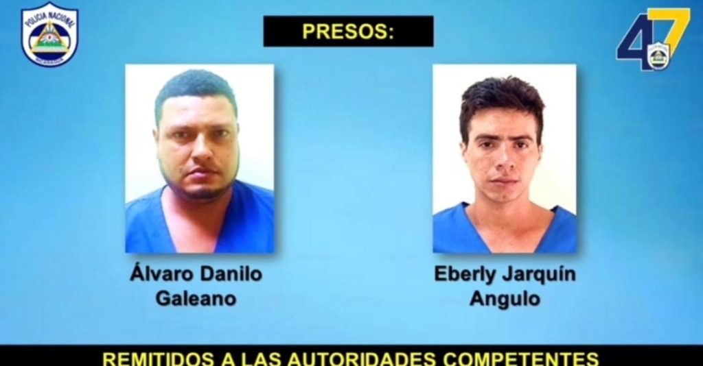 Dos hombres son acusados de varios delitos, entre ellos por el asesinato de otro en Nueva Guinea. Foto: Policía Nacional.