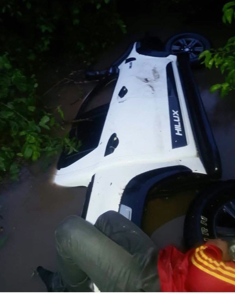 Camioneta arrastrada por las corrientes del río Nahualapa, El Viejo, Chinandega