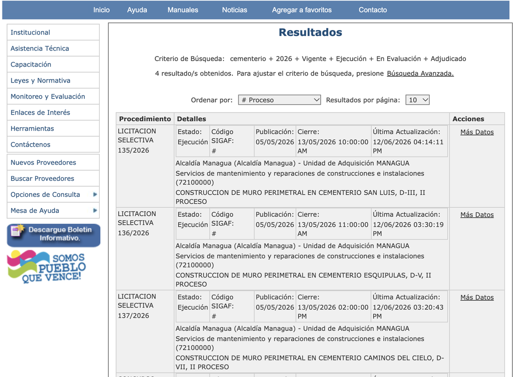 Contrataciones en el Siscae