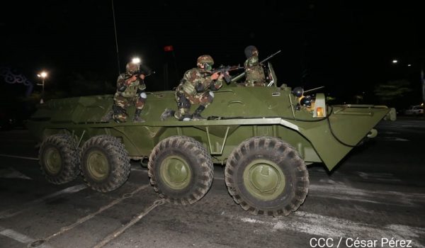 Desfile de tropas y medios del Ejército de Nicaragua en 2019. Foto: Ejército de Nicaragua.